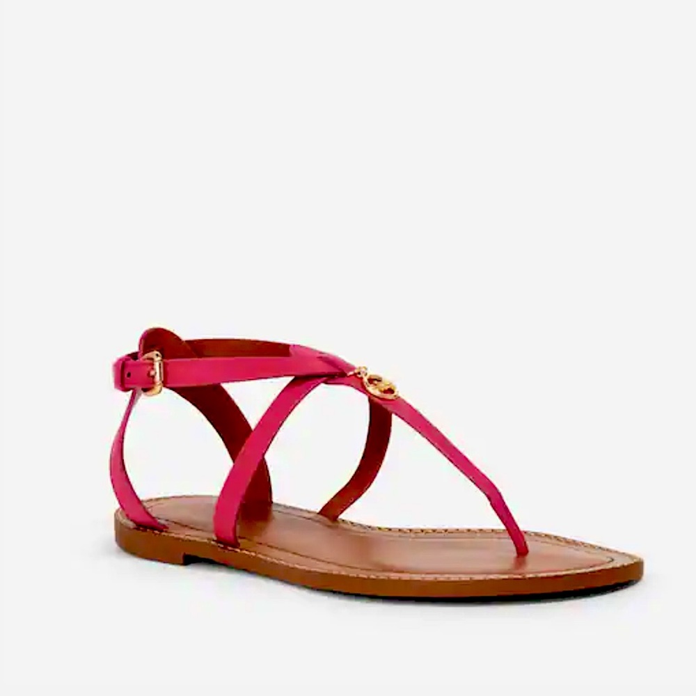 Coach Lydia T-strap Leather Sandals